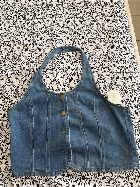 Everly rowe Denim - Blue Denim Halter Crop Top Overalls